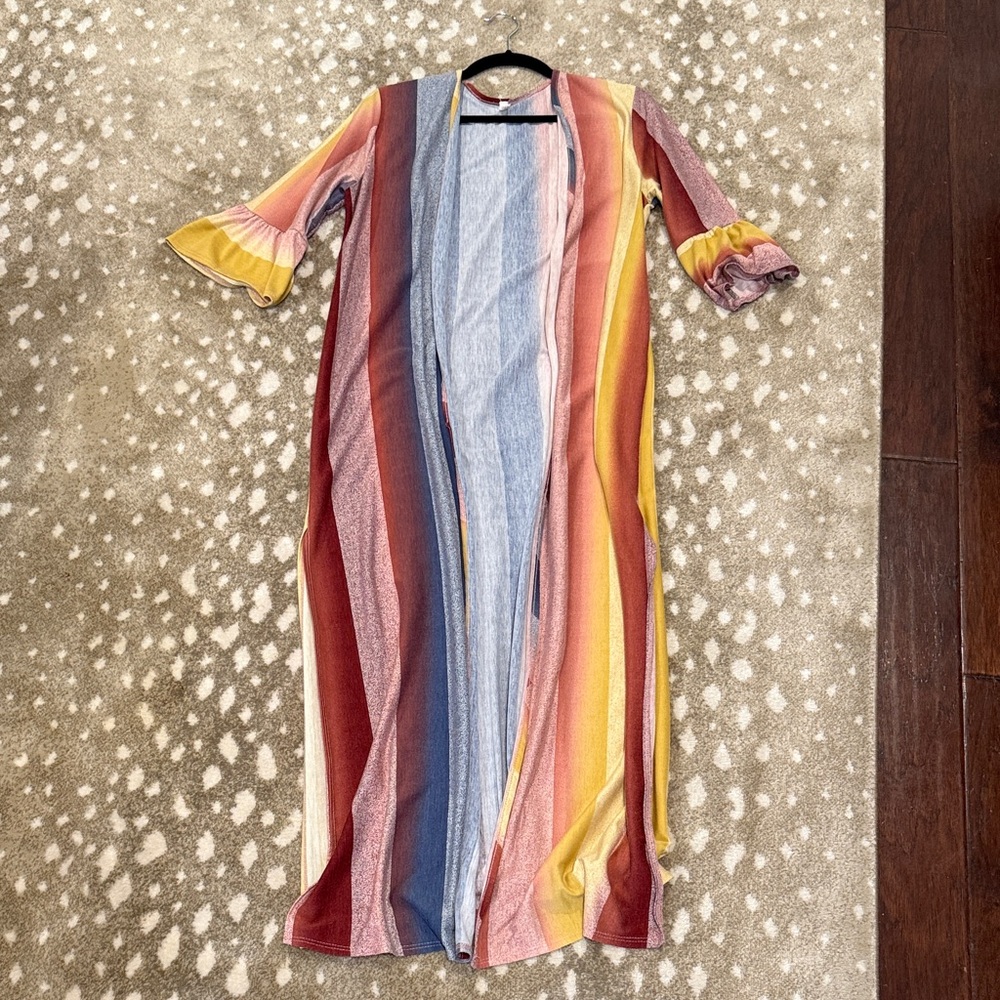 Pinkblush Multicolor Gradient Cardigan. One Size